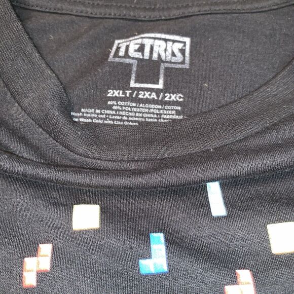 T-Shirt Tetris Logo Black with Multi color Tetris blocks graphic Size 2XL - Picture 8 of 14